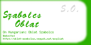 szabolcs oblat business card
